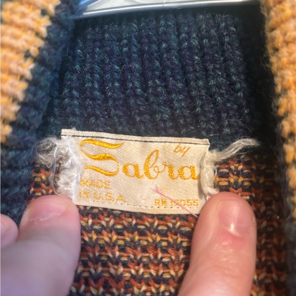 Sabora Navy and Orange Patterned Cardigan - Picture 7 of 10